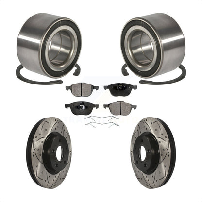 Wheel Bearing Coated Drill Slot Brake Rotor Pads Front Kit For Ford Escape C-Max