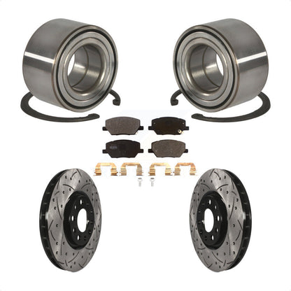 Wheel Bearing Coat Drill Slot Brake Rotor Pads Front Kit For 2016-2018 Fiat 500X