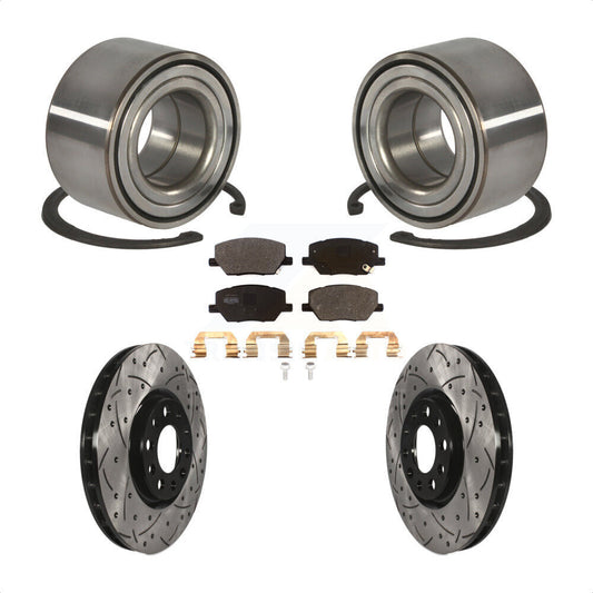 Wheel Bearing Coat Drill Slot Brake Rotor Pads Front Kit For 2016-2018 Fiat 500X