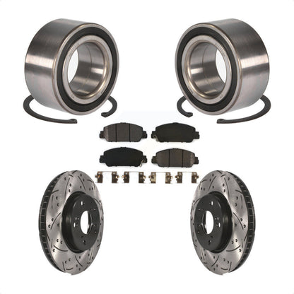 Wheel Bearing Coated Drilled Slotted Brake Rotor Pads Front Kit For Honda Accord