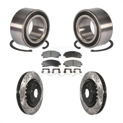 Wheel Bearing Coat Drill Slot Brake Rotor Pads Front Kit For 2015-2020 Acura TLX
