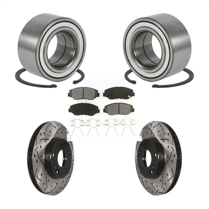 Wheel Bearing Coated Drilled Slotted Brake Rotor Pad Front Kit For Honda Element