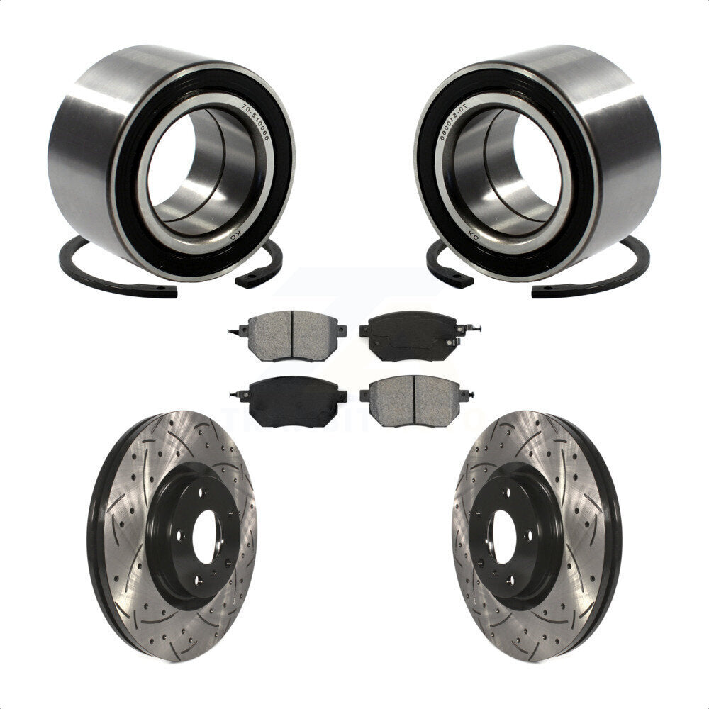 Wheel Bearing Coat Drill Slot Brake Rotor Pad Front Kit For Nissan Altima Maxima