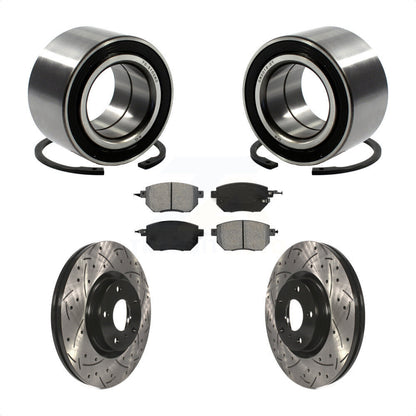 Wheel Bearing Coat Drill Slot Brake Rotor Pad Front Kit For Nissan Altima Maxima