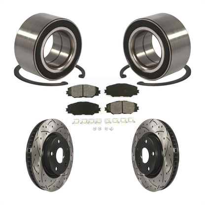 Wheel Bearing Drilled Slot Brake Rotor & Pad Front Kit For Toyota Matrix Pontiac