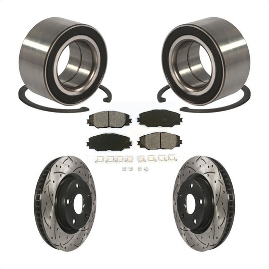 Wheel Bearing Drilled Slot Brake Rotor & Pad Front Kit For Toyota Matrix Pontiac