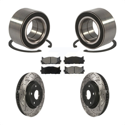 Wheel Bearing Drill Slot Brake Rotor Pads Front Kit For Toyota Camry Lexus ES350