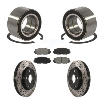 Wheel Bearing Coated Drill Slot Brake Rotor Pads Front Kit For 2010 Lexus HS250h