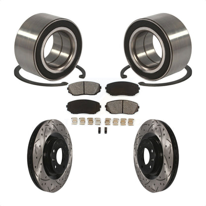 Wheel Bearing Coat Drill Slot Brake Rotor Pad Front Kit For 2007-2015 Mazda CX-9