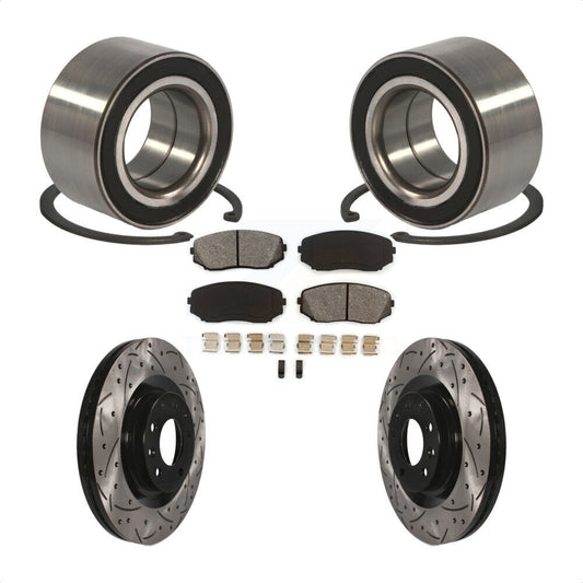 Wheel Bearing Coat Drill Slot Brake Rotor Pad Front Kit For 2007-2015 Mazda CX-9