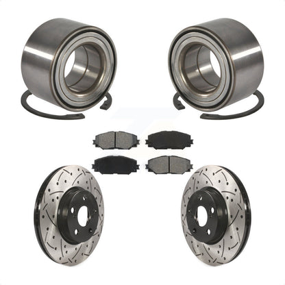 Wheel Bearing Drilled Slot Brake Rotor & Pad Front Kit For Toyota Corolla Matrix