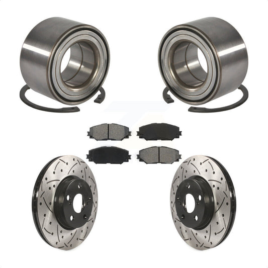 Wheel Bearing Drilled Slot Brake Rotor & Pad Front Kit For Toyota Corolla Matrix