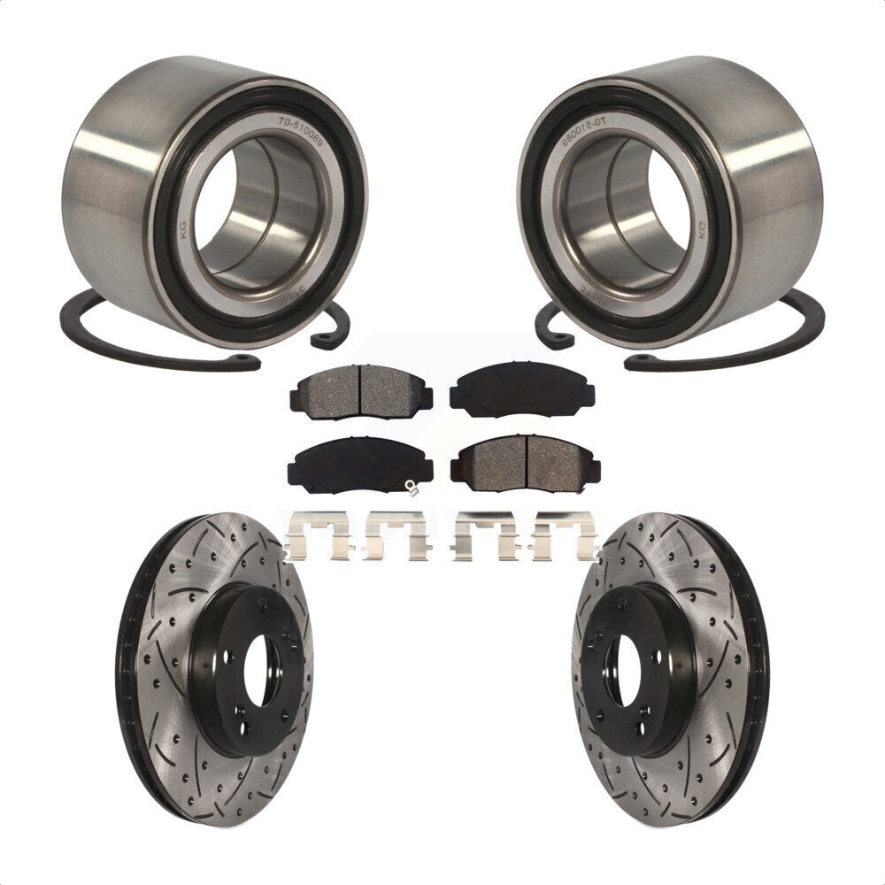 Wheel Bearing Drill Slot Brake Rotor Pads Front Kit For Honda Civic GX with 1.8L