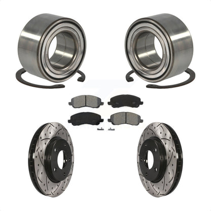 Wheel Bearing Drilled Slot Brake Rotor Pad Front Kit For Mitsubishi Lancer Dodge