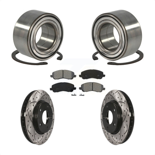 Wheel Bearing Drilled Slot Brake Rotor Pad Front Kit For Mitsubishi Lancer Dodge
