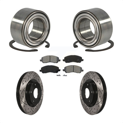 Wheel Bearing Drill Slot Brake Rotor Pad Front Kit For Mitsubishi Jeep Outlander