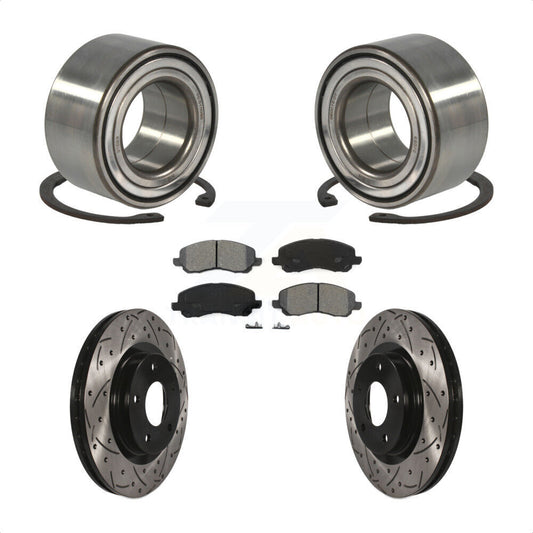 Wheel Bearing Drill Slot Brake Rotor Pad Front Kit For Mitsubishi Jeep Outlander