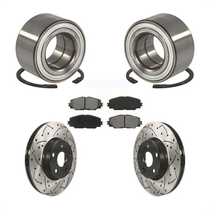 Wheel Bearing Coated Drill Slot Brake Rotor Pad Front Kit For 2008-2014 Scion xD