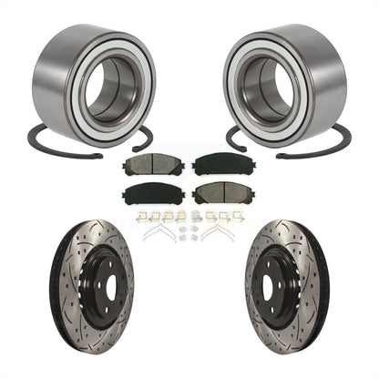 Wheel Bearing Drill Slot Brake Rotor Pads Front Kit For Toyota Highlander Sienna