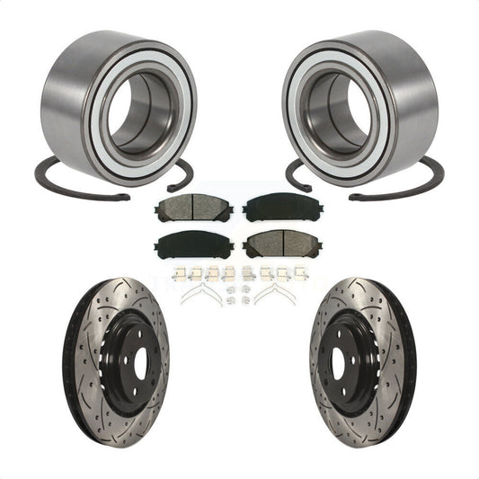 Wheel Bearing Drill Slot Brake Rotor Pads Front Kit For Toyota Highlander Sienna
