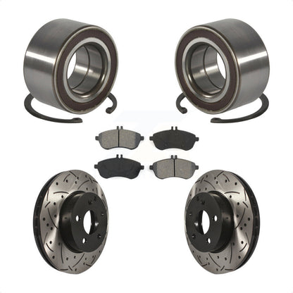 Wheel Bearing Coated Drill Slot Brake Rotor Pad Front Kit For Mercedes-Benz C300