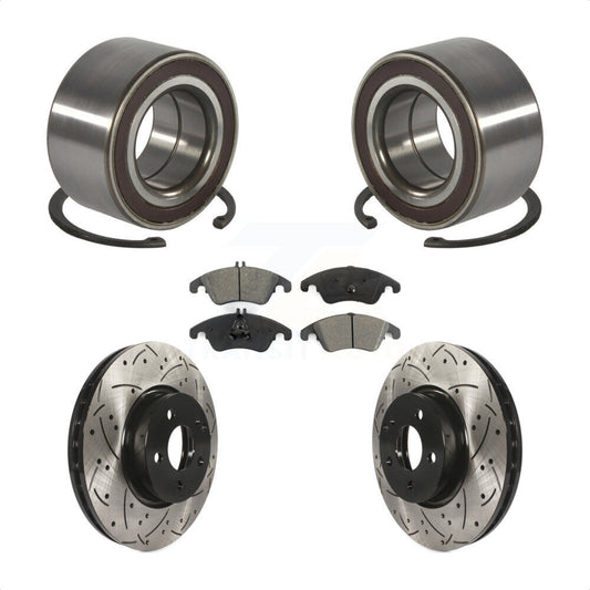 Bearing Drilled Slot Brake Rotor Pads Front Kit For Mercedes-Benz C300 E350 C350