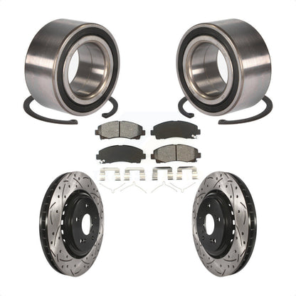 Wheel Bearing Coat Drill Slot Brake Rotor Pads Front Kit For 2015-2020 Acura TLX