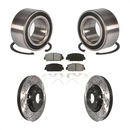 Wheel Bearing Coated Drilled Slotted Brake Rotor Pads Front Kit For Honda Accord