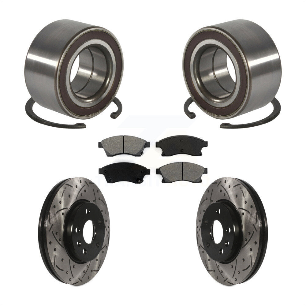 Wheel Bearing Coated Drilled Slot Brake Rotor Pads Front Kit For Chevrolet Sonic