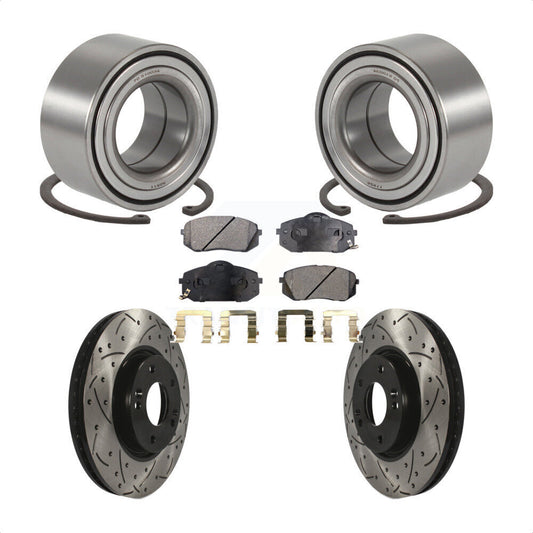 Wheel Bearing Coated Drill Slot Brake Rotor Pad Front Kit For Hyundai Tucson Kia