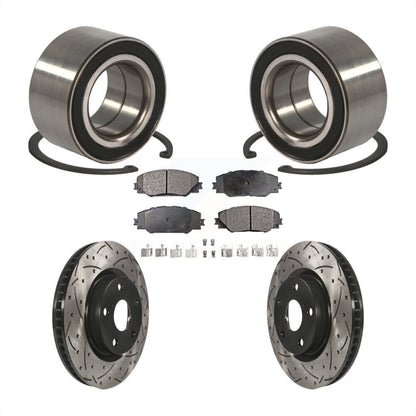 Wheel Bearing Drilled Slot Brake Rotor & Pad Front Kit For Toyota Matrix Pontiac