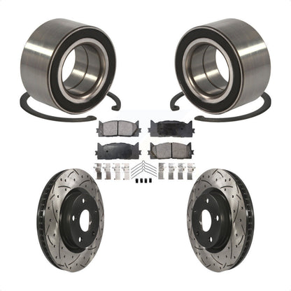 Wheel Bearing Drill Slot Brake Rotor Pads Front Kit For Toyota Camry Lexus ES350