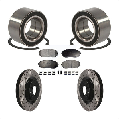 Wheel Bearing Coat Drill Slot Brake Rotor Pad Front Kit For 2007-2015 Mazda CX-9
