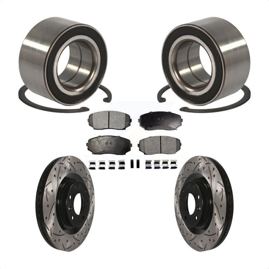 Wheel Bearing Coat Drill Slot Brake Rotor Pad Front Kit For 2007-2015 Mazda CX-9