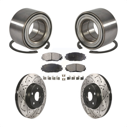 Wheel Bearing Drilled Slot Brake Rotor & Pad Front Kit For Toyota Corolla Matrix