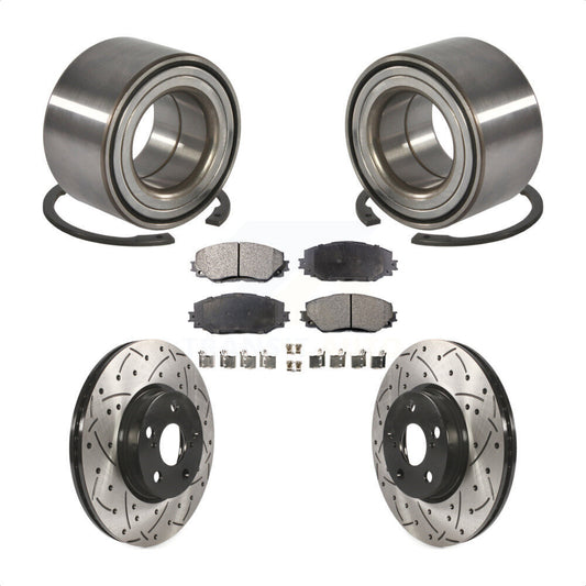 Wheel Bearing Drilled Slot Brake Rotor & Pad Front Kit For Toyota Corolla Matrix