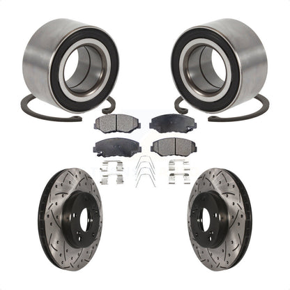 Wheel Bearing Drill Slot Brake Rotor Pads Front Kit For Honda Accord Fit Element