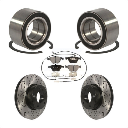 Wheel Bearing Drilled Slot Brake Rotor & Pad Front Kit For BMW 328i xDrive 328xi