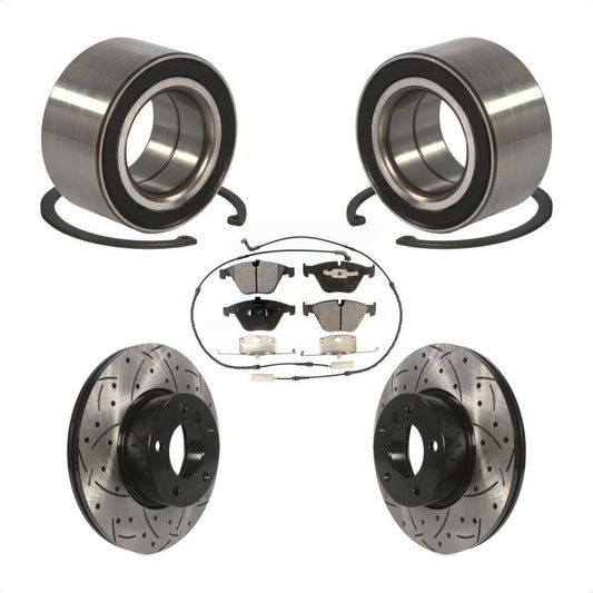 Wheel Bearing Drilled Slot Brake Rotor & Pad Front Kit For BMW 328i xDrive 328xi