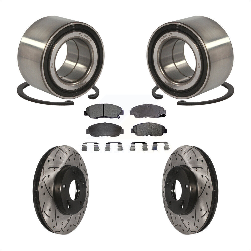 Wheel Bearing Drill Slot Brake Rotor Pads Front Kit For Honda Civic GX with 1.8L