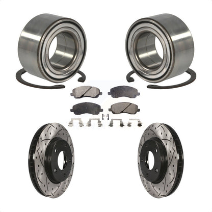 Wheel Bearing Drilled Slot Brake Rotor Pad Front Kit For Mitsubishi Lancer Dodge