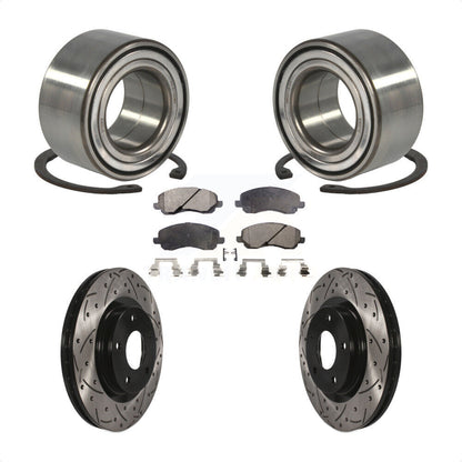 Wheel Bearing Drill Slot Brake Rotor Pad Front Kit For Mitsubishi Jeep Outlander