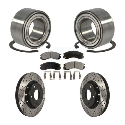 Wheel Bearing Coated Drill Slot Brake Rotor Pads Front Kit For Mitsubishi Lancer