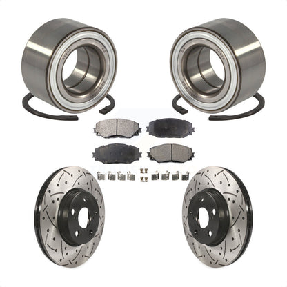 Wheel Bearing Coated Drill Slot Brake Rotor Pad Front Kit For 2008-2014 Scion xD