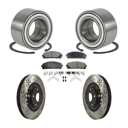 Wheel Bearing Drill Slot Brake Rotor Pads Front Kit For Toyota Highlander Sienna