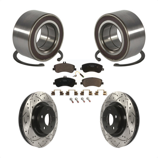 Bearing Drilled Slot Brake Rotor & Pad Front Kit For Mercedes-Benz GLK350 GLK250
