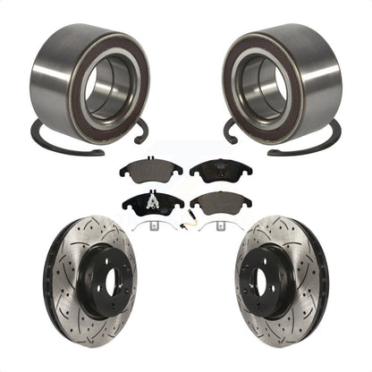 Bearing Drilled Slot Brake Rotor Pads Front Kit For Mercedes-Benz C300 E350 C350