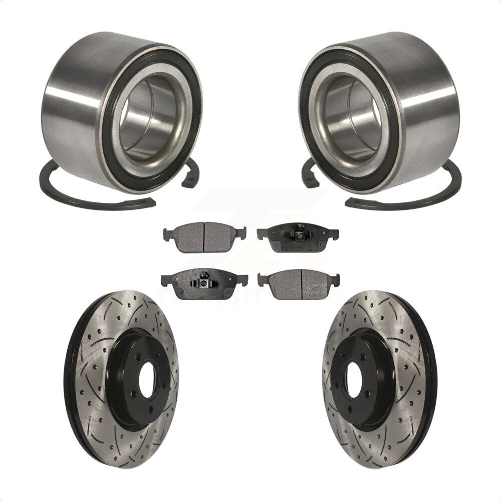 Wheel Bearing Drilled Slot Brake Rotor Pad Front Kit For Ford Escape Transit MKC