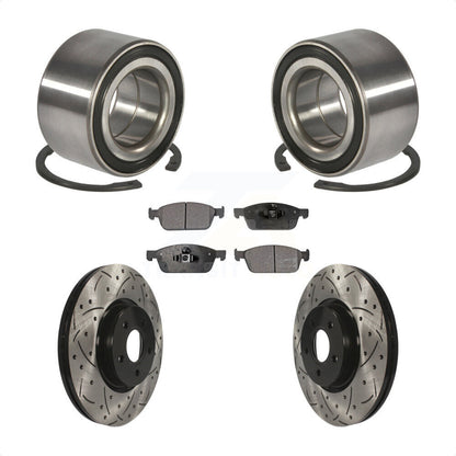 Wheel Bearing Drilled Slot Brake Rotor Pad Front Kit For Ford Escape Transit MKC