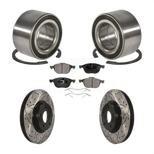 Wheel Bearing Coated Drill Slot Brake Rotor Pads Front Kit For Ford Escape C-Max